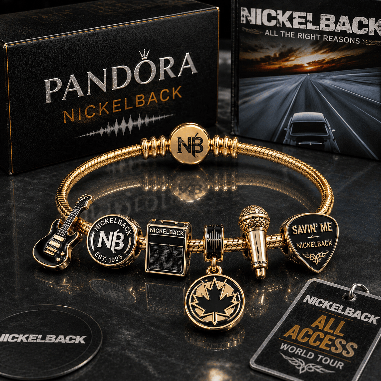 NKB Gold Charm Bracelet Set PTT