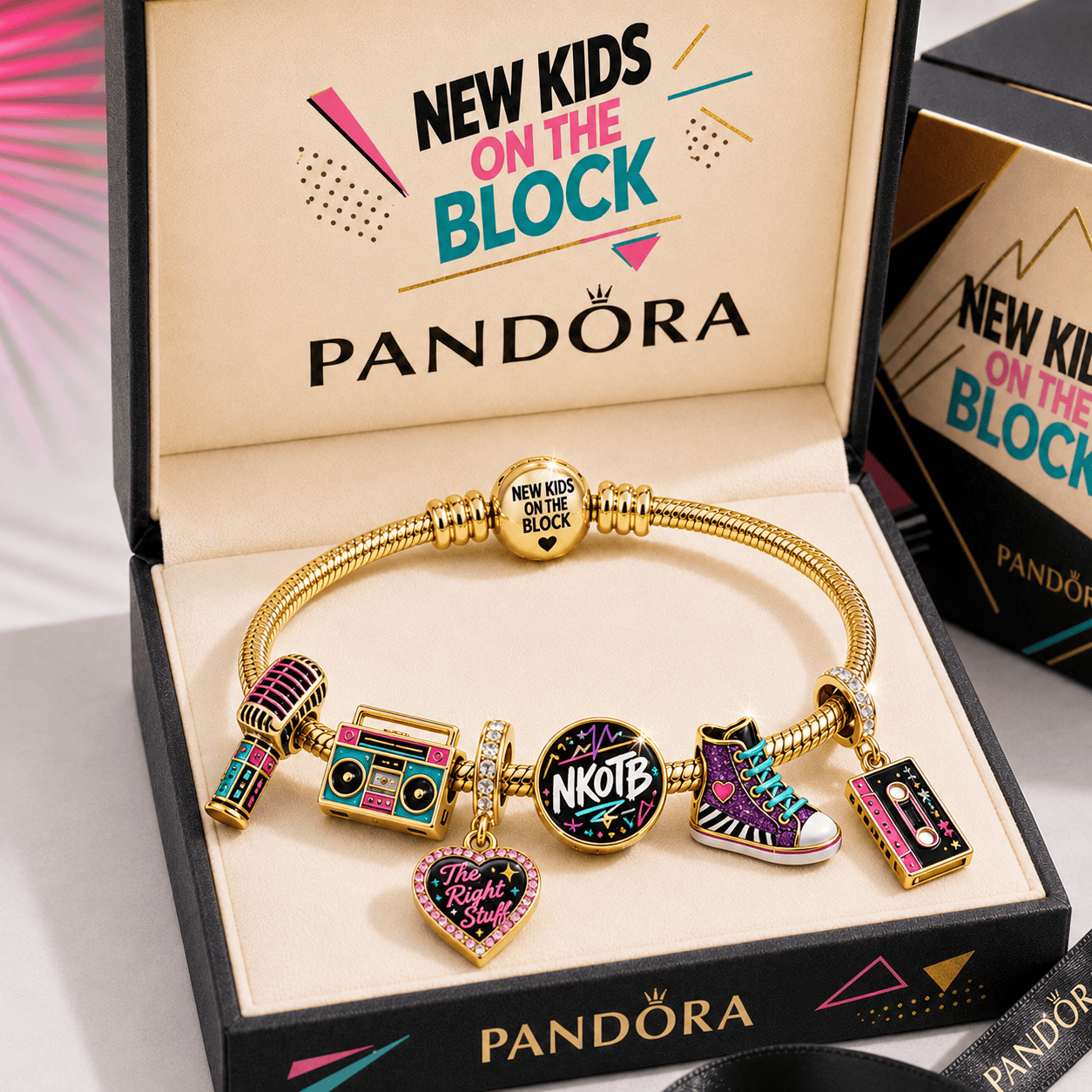 NKOTB Gold Charm Bracelet Set TTTT